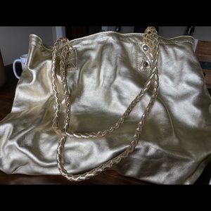 Nena & Co gold metallic farmers market tote (FMT)
